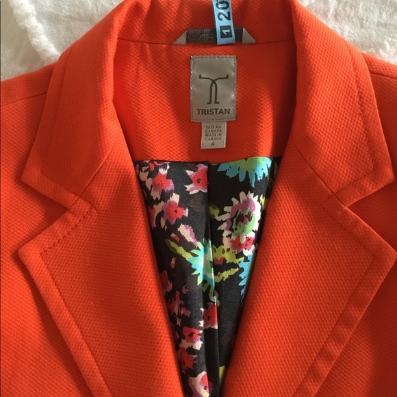 Superb orange jacket with beautiful floral lining. - Picture 2 of 4